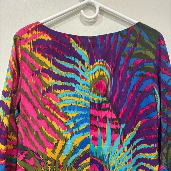 Trina Turk Peacock Print Silk Blend Mini Dress Women’s Size 8 - Picture 8 of 12
